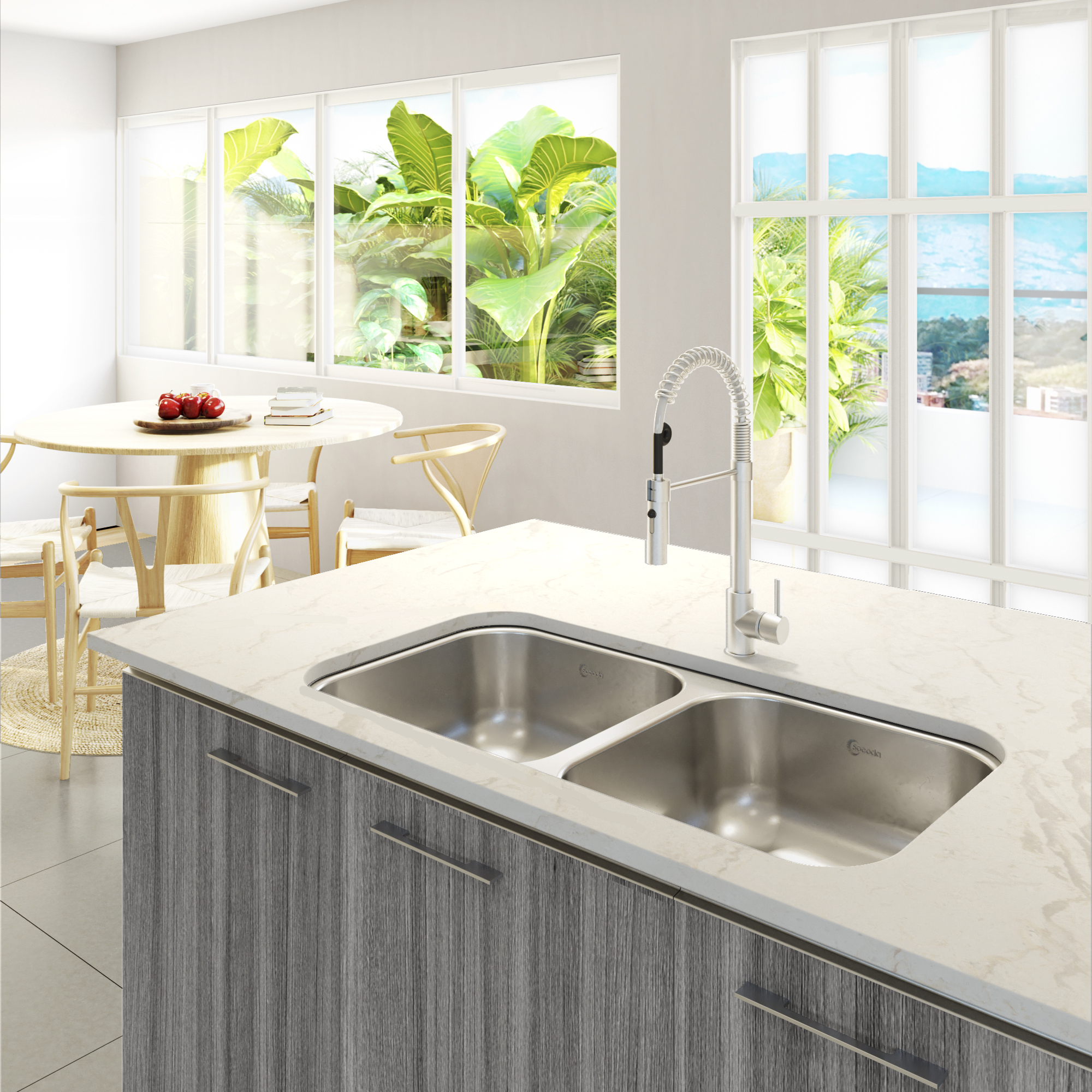 LAVAPLATOS SOCODA DOBLE TANQUE DE SUBMONTAR ANTIRUIDO 80X43 - Main Image